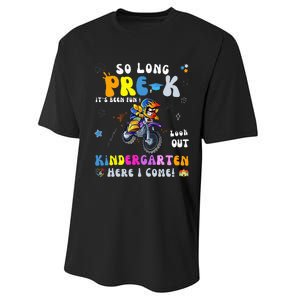 So Long PreK Kindergarten Here I Come Motorcycle Graduation Performance Sprint T-Shirt