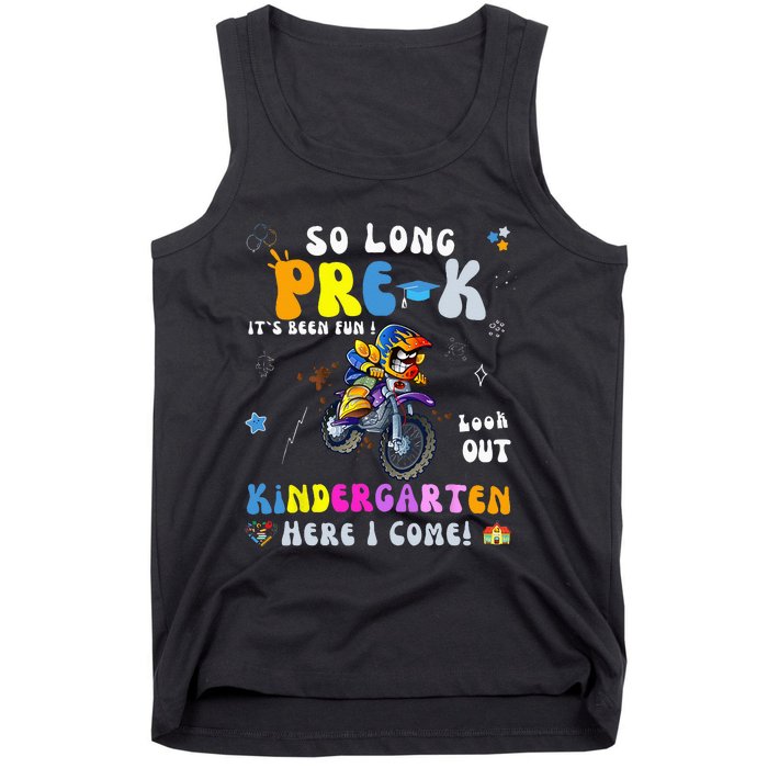 So Long PreK Kindergarten Here I Come Motorcycle Graduation Tank Top