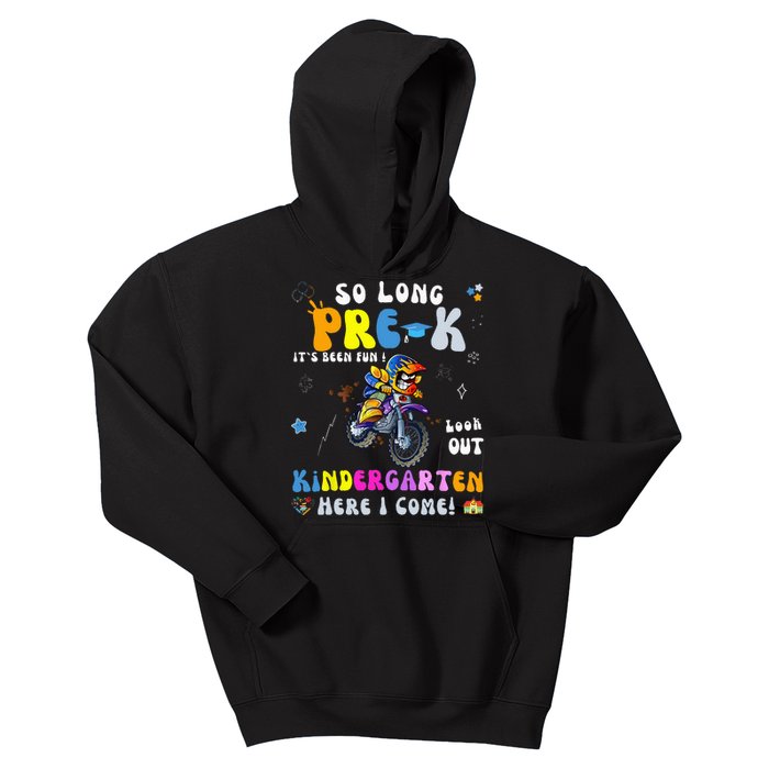 So Long PreK Kindergarten Here I Come Motorcycle Graduation Kids Hoodie