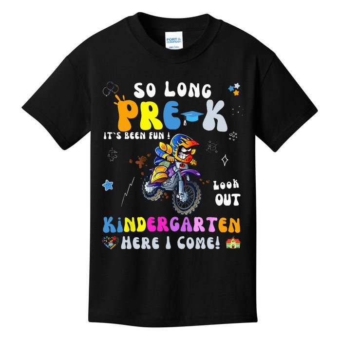 So Long PreK Kindergarten Here I Come Motorcycle Graduation Kids T-Shirt