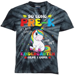 So Long PreK Kindergarten Here I Come Unicorn Graduation Kids Tie-Dye T-Shirt