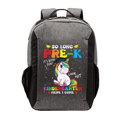 So Long PreK Kindergarten Here I Come Unicorn Graduation Vector Backpack