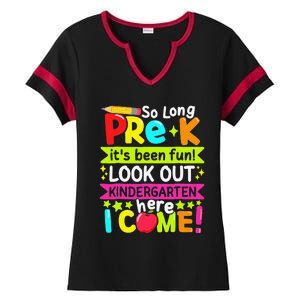 So Long Pre K Kindergarten Here Graduate Last Day Of School Gift Ladies Halftime Notch Neck Tee