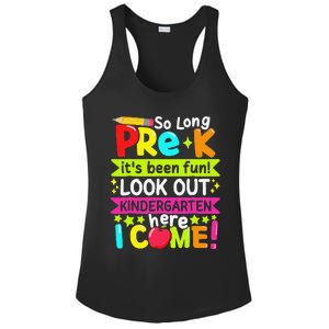 So Long Pre K Kindergarten Here Graduate Last Day Of School Gift Ladies PosiCharge Competitor Racerback Tank