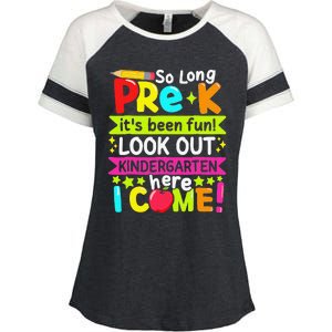 So Long Pre K Kindergarten Here Graduate Last Day Of School Gift Enza Ladies Jersey Colorblock Tee