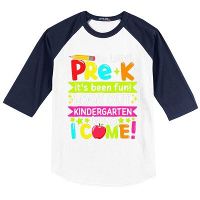 So Long Pre K Kindergarten Here Graduate Last Day Of School Gift Baseball Sleeve Shirt