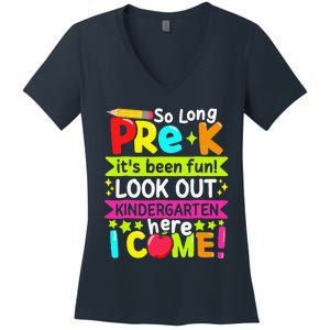 So Long Pre K Kindergarten Here Graduate Last Day Of School Gift Women's V-Neck T-Shirt