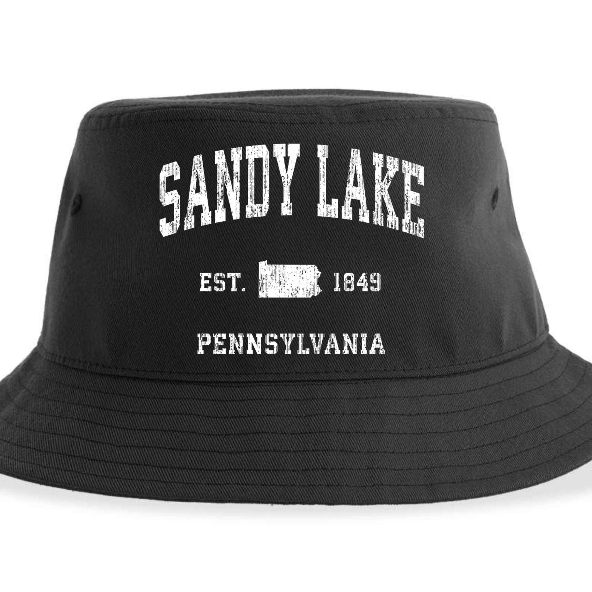 Sandy Lake Pennsylvania Pa Vintage Athletic Sports Sustainable Bucket Hat