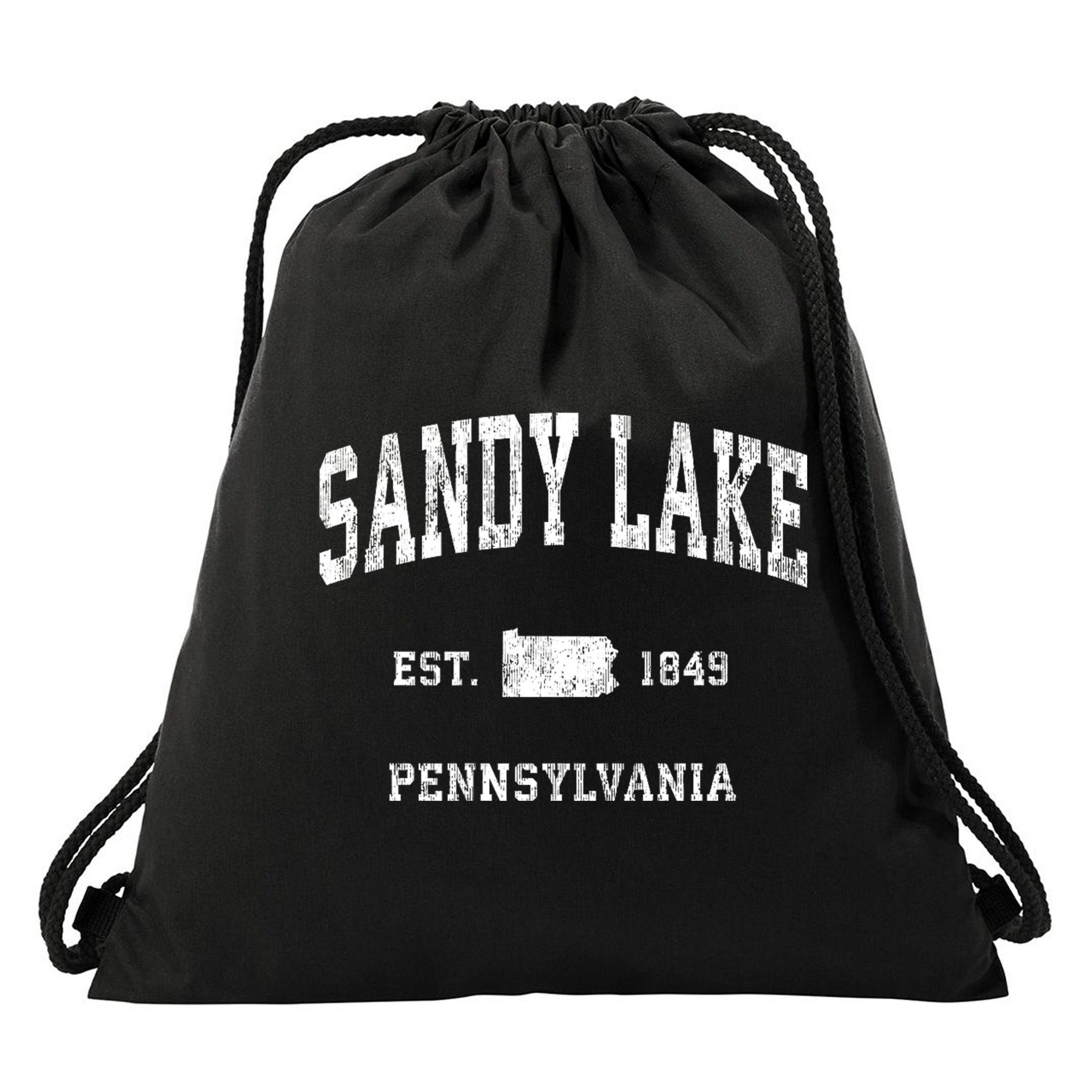 Sandy Lake Pennsylvania Pa Vintage Athletic Sports Drawstring Bag