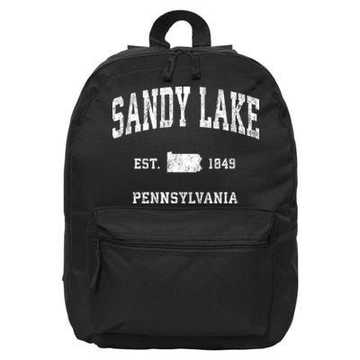 Sandy Lake Pennsylvania Pa Vintage Athletic Sports 16 in Basic Backpack