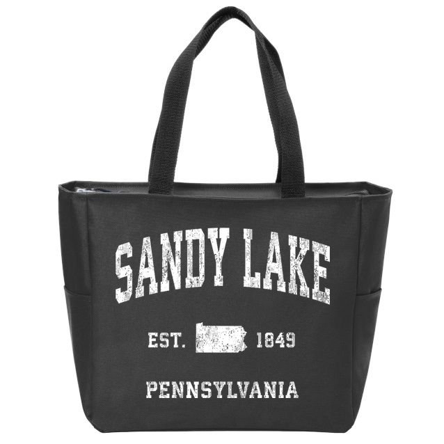 Sandy Lake Pennsylvania Pa Vintage Athletic Sports Zip Tote Bag