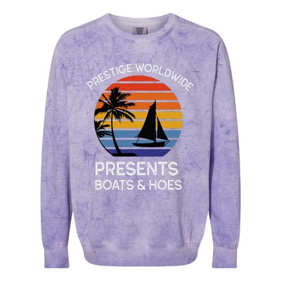 Style Lover Prestige Worldwide Boats And Hoes Colorblast Crewneck Sweatshirt