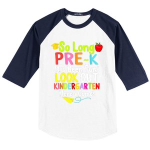 So Long PreK Look Out Kindergarten Funny Graduation Gifts Baseball Sleeve Shirt