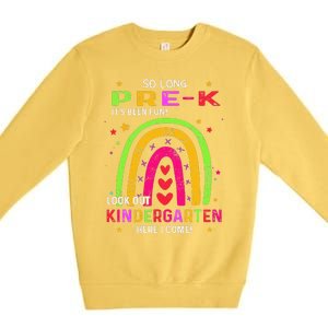 So Long PreK Look Out Kindergarten Graduation Gifts Rainbow Premium Crewneck Sweatshirt