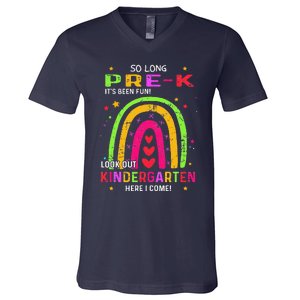 So Long PreK Look Out Kindergarten Graduation Gifts Rainbow V-Neck T-Shirt