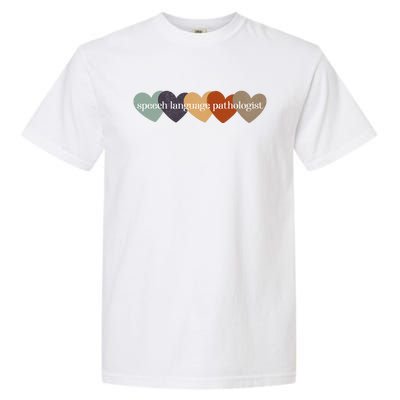 Speech Language Pathologist Teacher Hearts Back to School Garment-Dyed Heavyweight T-Shirt