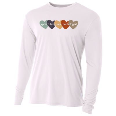 Speech Language Pathologist Teacher Hearts Back to School Cooling Performance Long Sleeve Crew