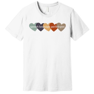 Speech Language Pathologist Teacher Hearts Back to School Premium T-Shirt