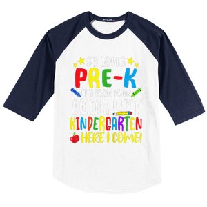 So Long PreK Look Out Kindergarten Here I Come Summer Baseball Sleeve Shirt