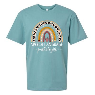 Speech Language Pathologist Rainbow Speech Therapy Gift SLP Sueded Cloud Jersey T-Shirt