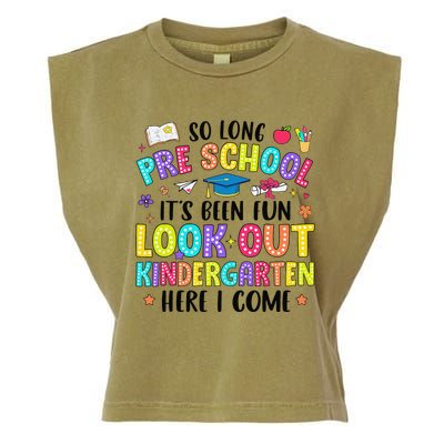 So Long Prek Graduation Kindergarten Here I Come Garment-Dyed Women's Muscle Tee