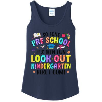 So Long Prek Graduation Kindergarten Here I Come Ladies Essential Tank