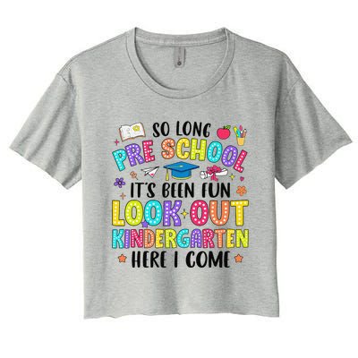 So Long Prek Graduation Kindergarten Here I Come Women's Crop Top Tee