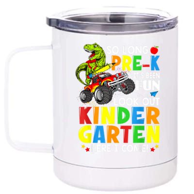 So Long Pre K Look Out Kindergarten Here I Come Dinosaur 12 oz Stainless Steel Tumbler Cup