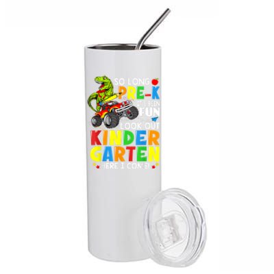 So Long Pre K Look Out Kindergarten Here I Come Dinosaur Stainless Steel Tumbler