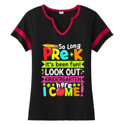 So Long Pre K Kindergarten Here Graduate Last Day Of School Ladies Halftime Notch Neck Tee