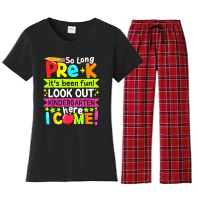 So Long Pre K Kindergarten Here Graduate Last Day Of School Women's Flannel Pajama Set