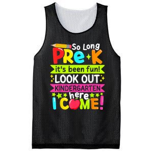 So Long Pre K Kindergarten Here Graduate Last Day Of School Mesh Reversible Basketball Jersey Tank