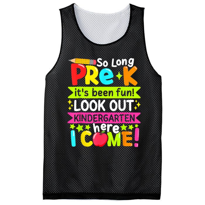 So Long Pre K Kindergarten Here Graduate Last Day Of School Mesh Reversible Basketball Jersey Tank