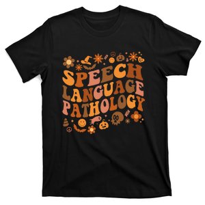 Speech Language Pathology Retro Halloween Speech Therapy T-Shirt