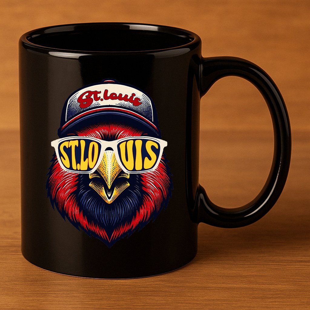 St. Louis Proud Name Personalized Cute Bird Animal 11oz C Handle Ceramic Mug