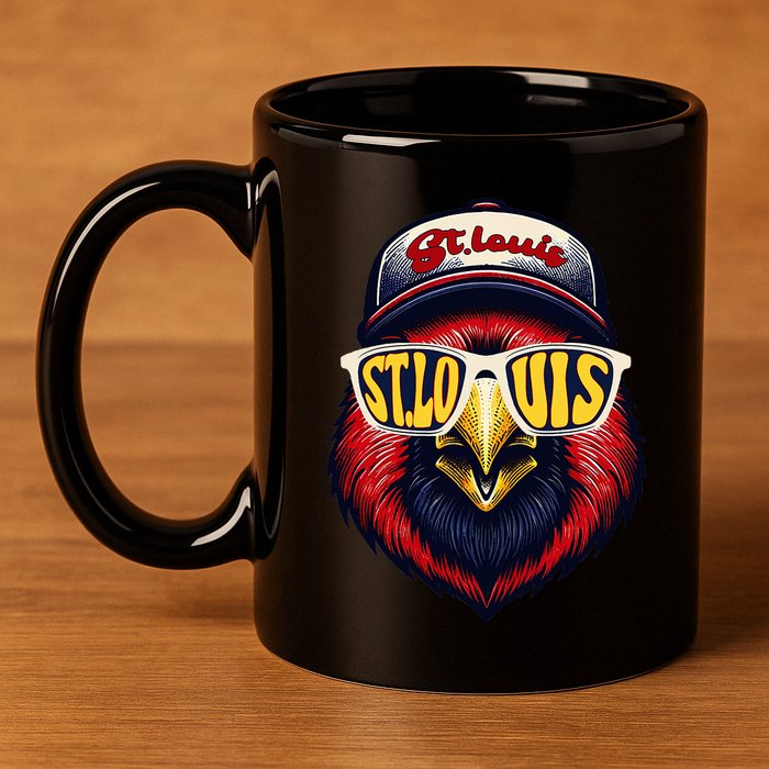 St. Louis Proud Name Personalized Cute Bird Animal 11oz C Handle Ceramic Mug