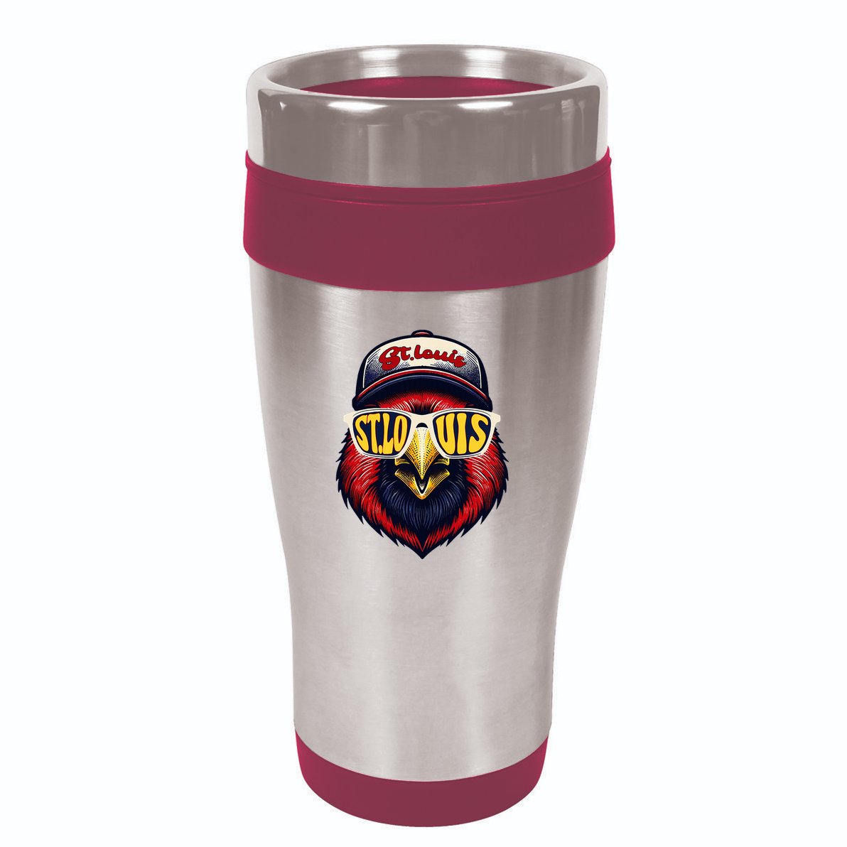St. Louis Proud Name Personalized Cute Bird Animal 16oz Travel Tumbler