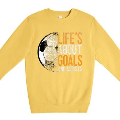 Soccer Lovers Player Football Goal  Premium Crewneck Sweatshirt