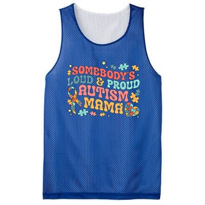 SomebodyS Loud Proud Autism Mama Gift Mesh Reversible Basketball Jersey Tank