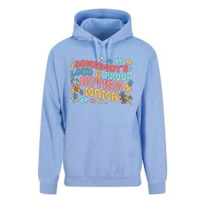 SomebodyS Loud Proud Autism Mama Gift Unisex Surf Hoodie