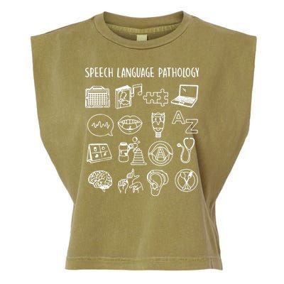 Speech Language Pathology Speech Therapy Awareness Garment-Dyed Women's Muscle Tee