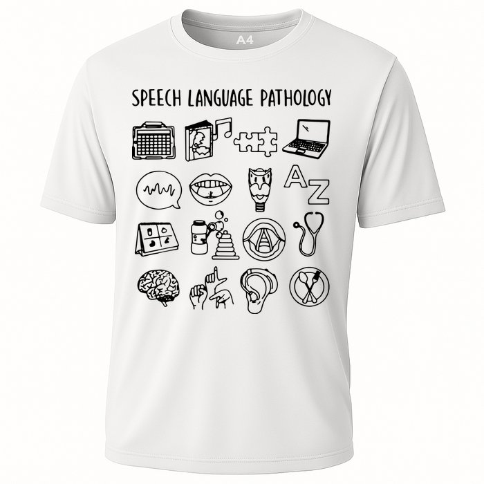 Speech Language Pathology Speech Therapy Awareness Cooling Performance Crew T-Shirt
