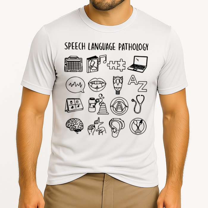 Speech Language Pathology Speech Therapy Awareness Cooling Performance Crew T-Shirt
