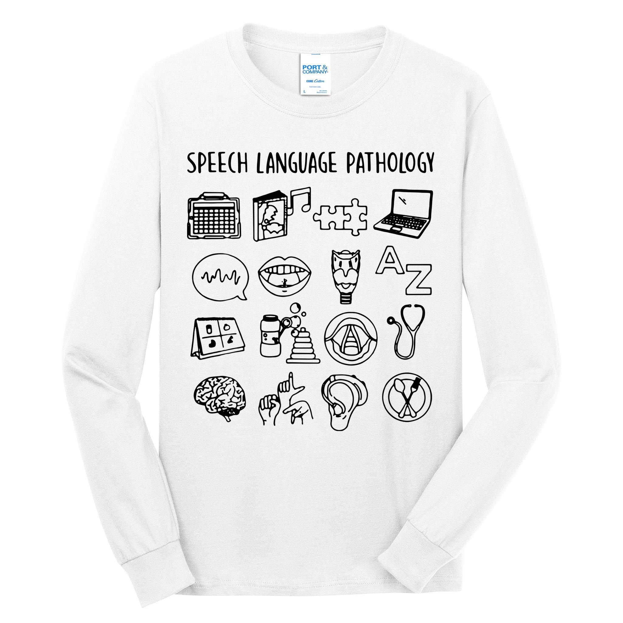 Speech Language Pathology Speech Therapy Awareness Tall Long Sleeve T-Shirt