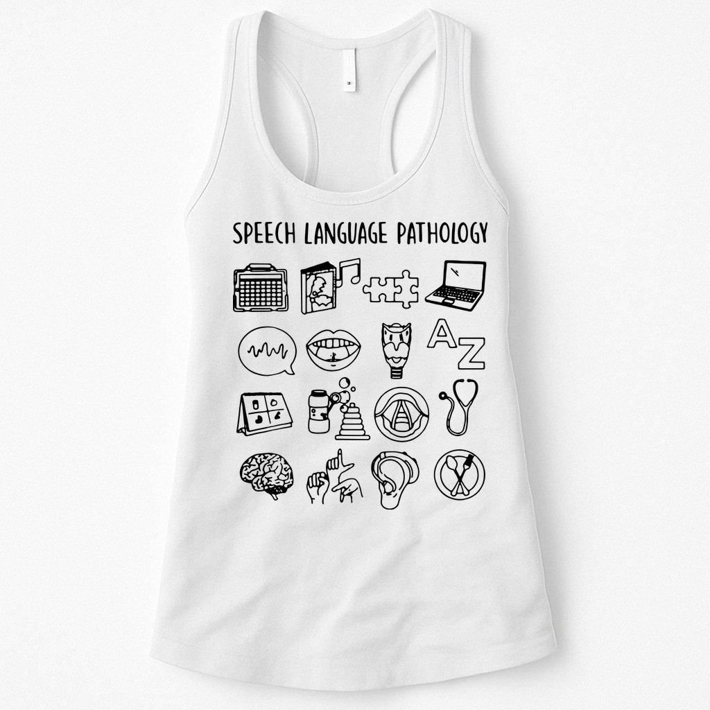 Speech Language Pathology Speech Therapy Awareness Womens Tank Top