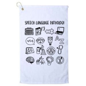 Speech Language Pathology Speech Therapy Awareness Platinum Collection Golf Towel