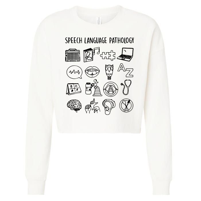 Speech Language Pathology Speech Therapy Awareness Cropped Pullover Crew