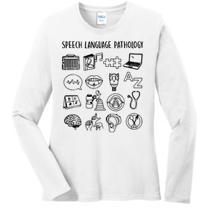 Speech Language Pathology Speech Therapy Awareness Ladies Long Sleeve Shirt