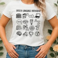 Speech Language Pathology Speech Therapy Awareness Womens T-Shirt