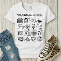 Speech Language Pathology Speech Therapy Awareness Womens T-Shirt